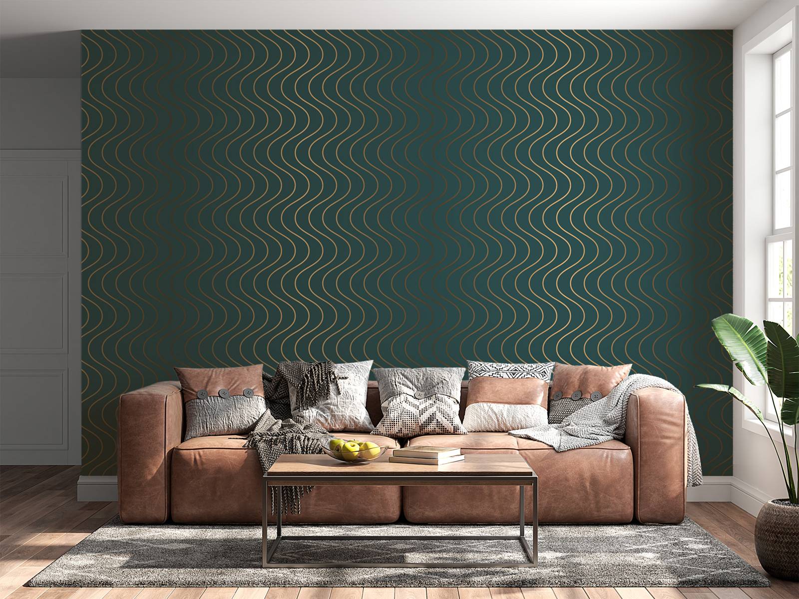 Wavy teal pattern