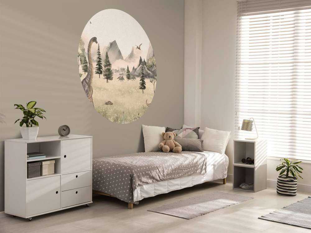 Landscape with dinosaurs in beige