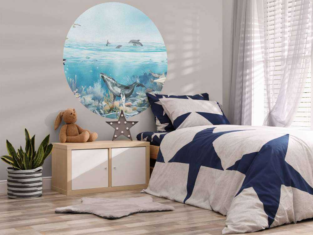 Ocean Landscape with Animals in Color