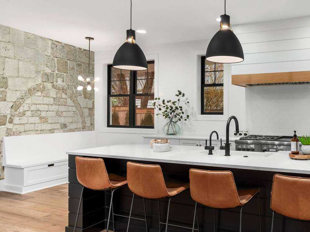 Old stone wall with arch