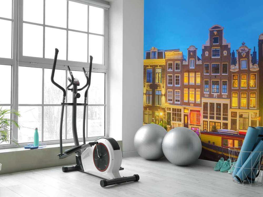 Amsterdam houses in the night