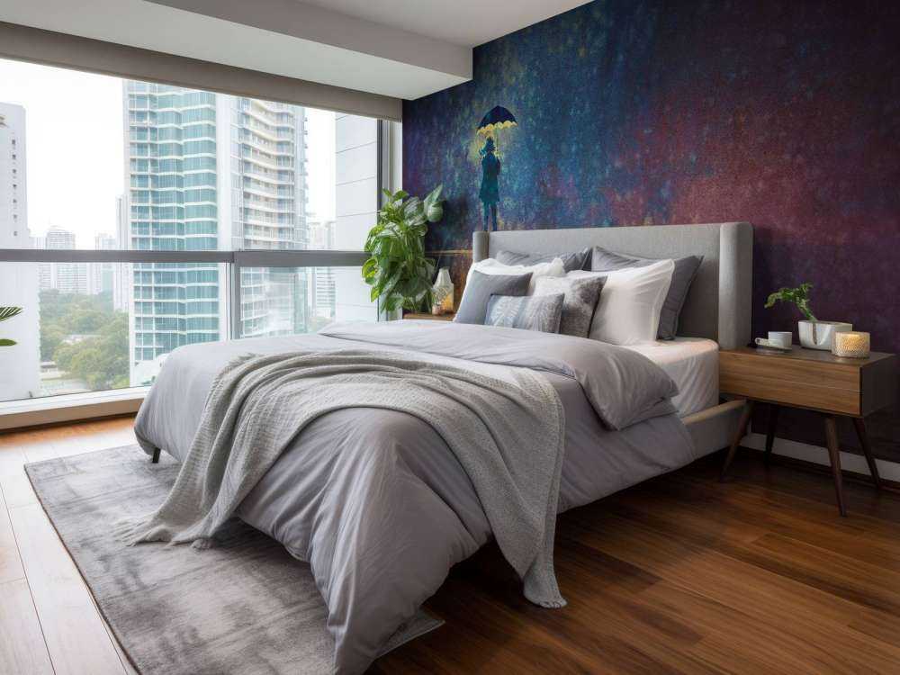 Lonely girl in the rain