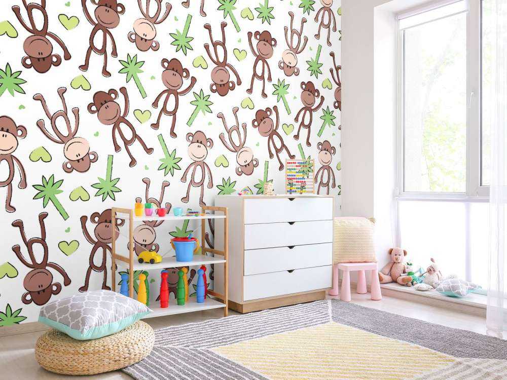 Monkeys and palm trees