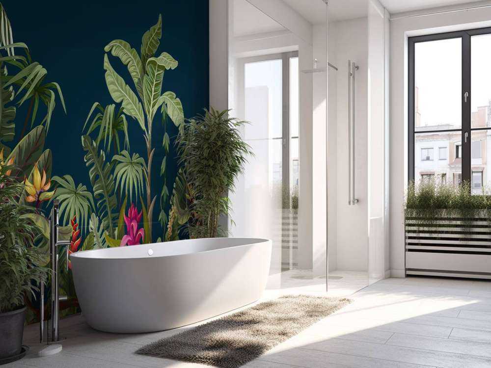 Jungle flowers and trees