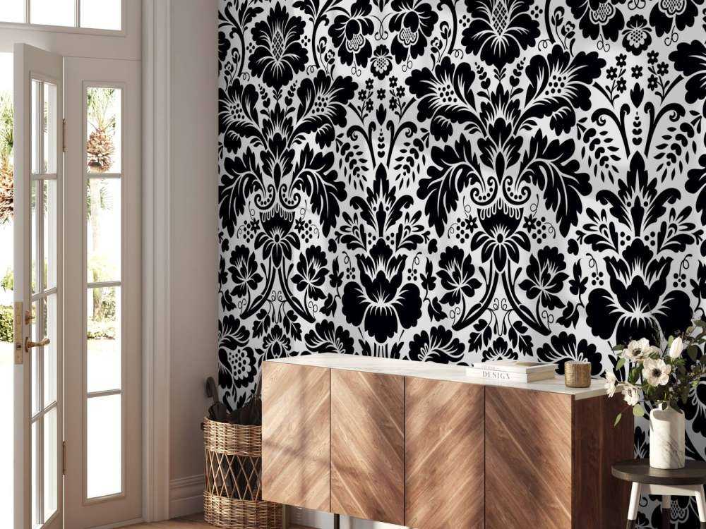 Damask black and white
