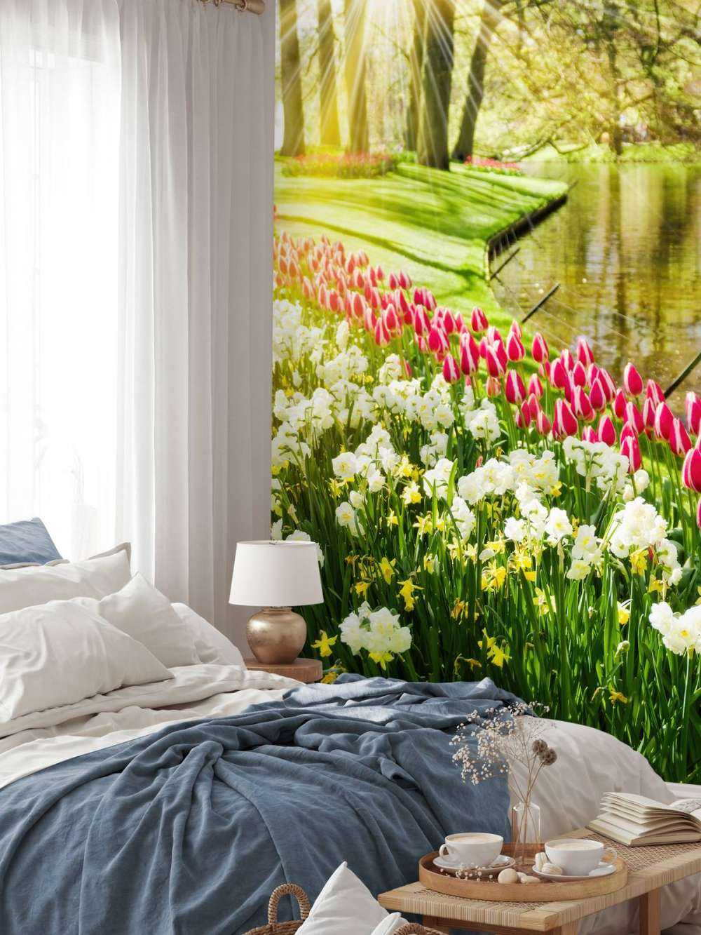 Flowers in a sunny park