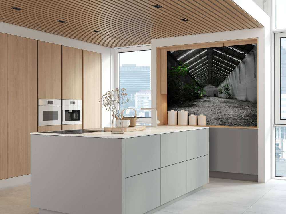 Industrial hall with plants