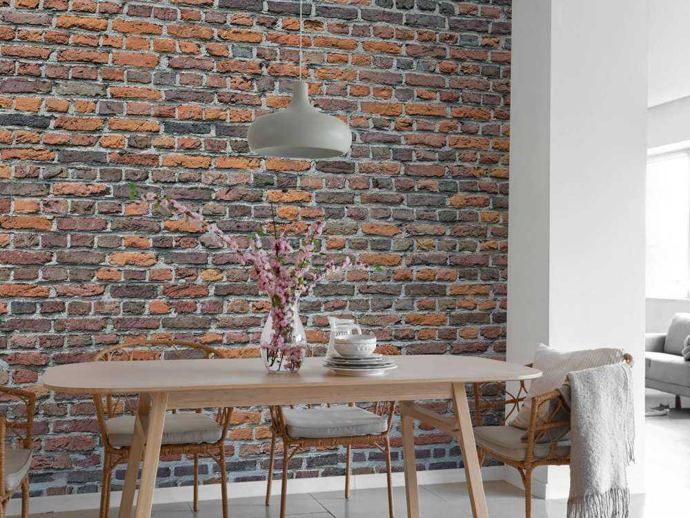 Restored old brick wall