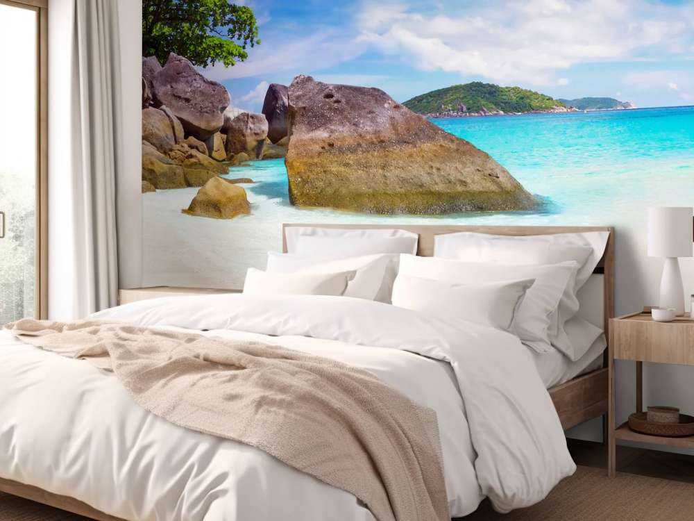 Panoramic photo of a tropical beach