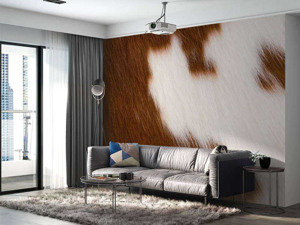 Cowhide red and white cowhide
