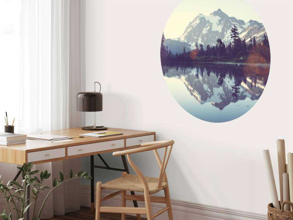 Mountain lake with forest