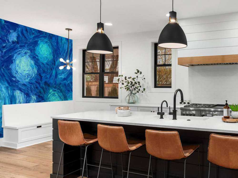 Geschilderde blauwe bloemen structuur