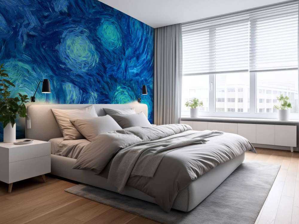 Geschilderde blauwe bloemen structuur