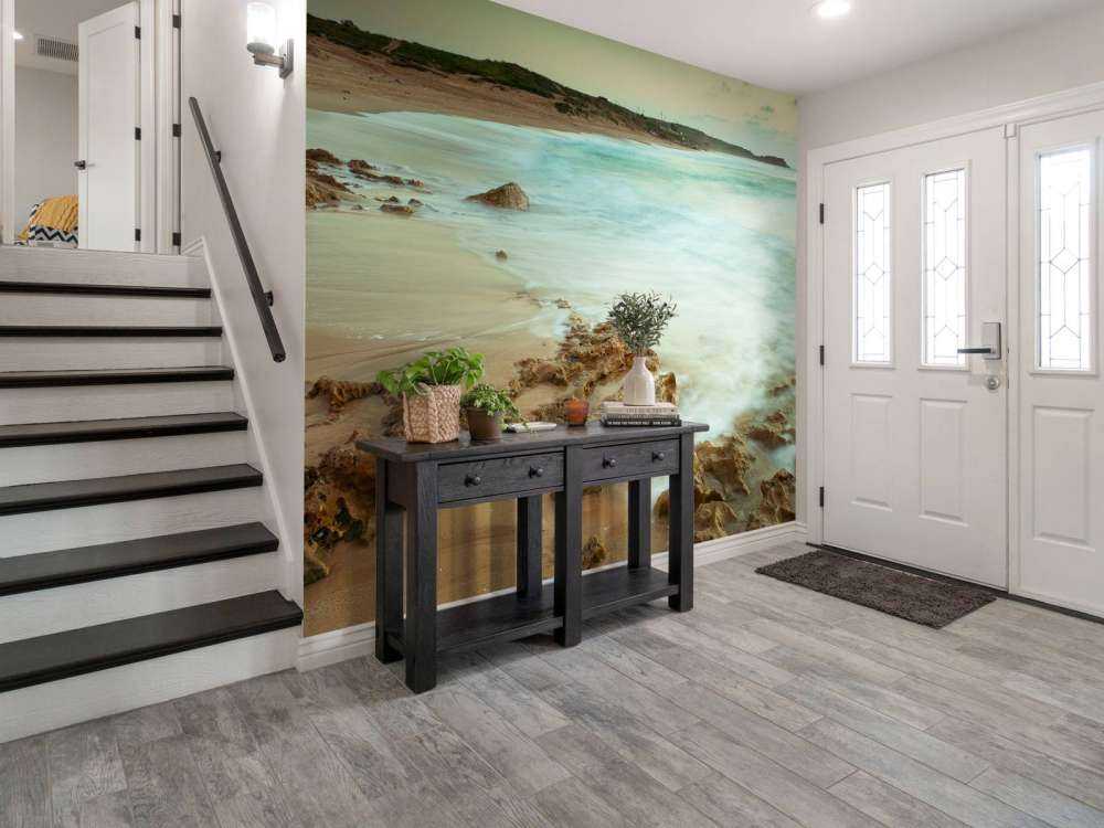 Quiet beach with rocks