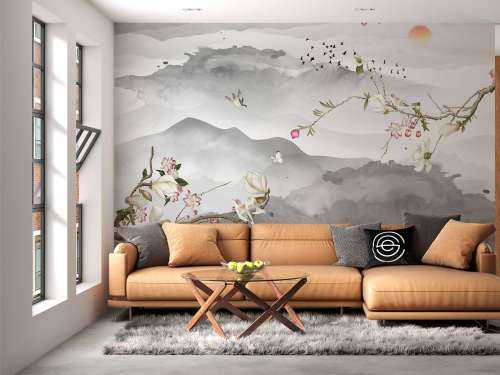Grey mountains and hills