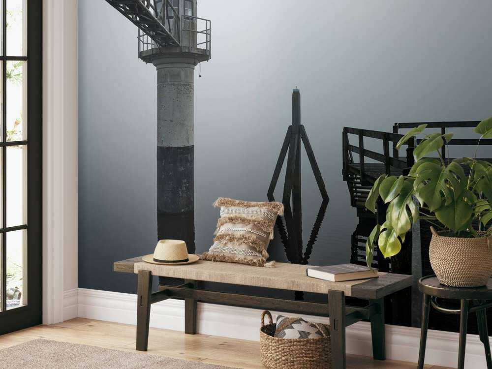 Havenlicht met peilschaal