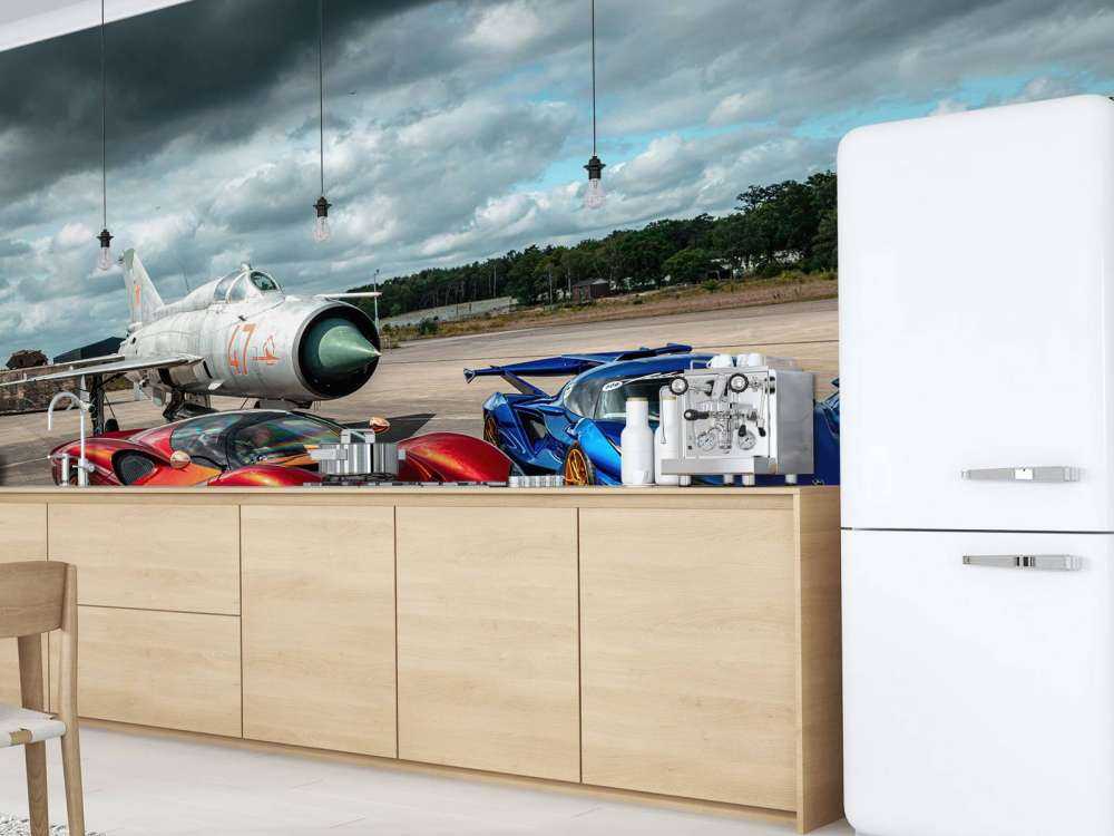 Supercars at fighter jets