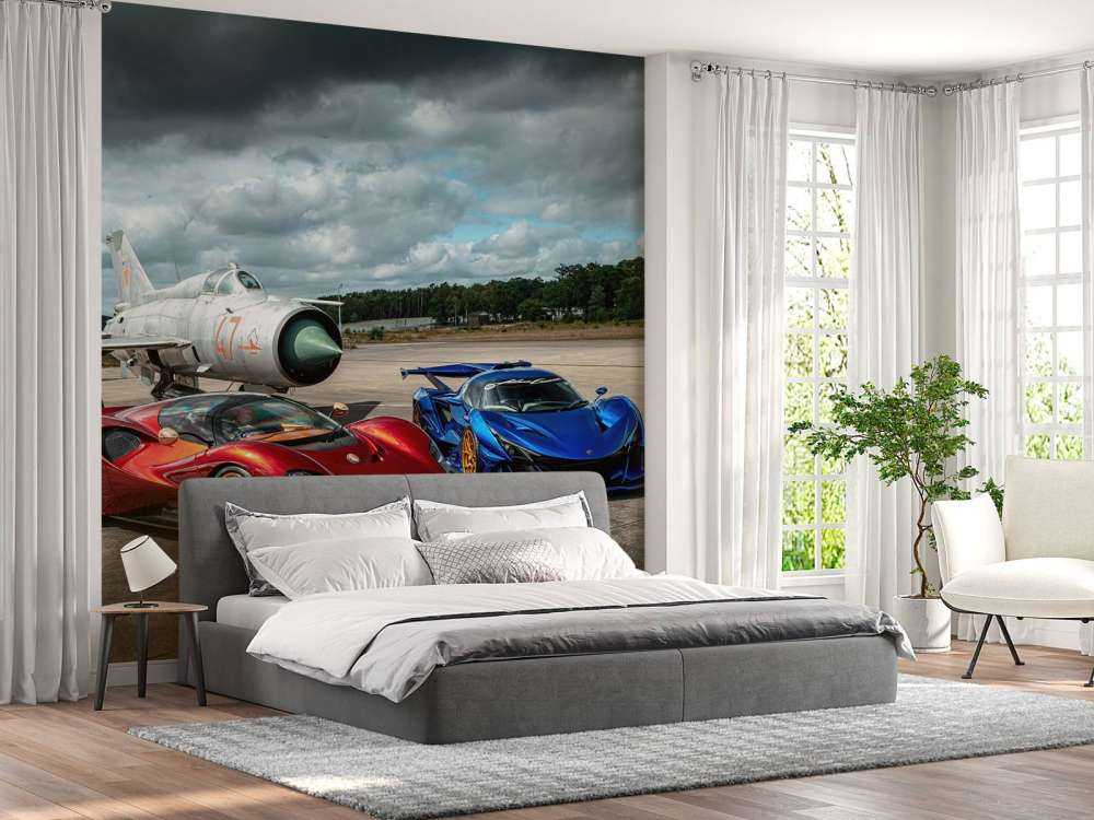 Supercars at fighter jets