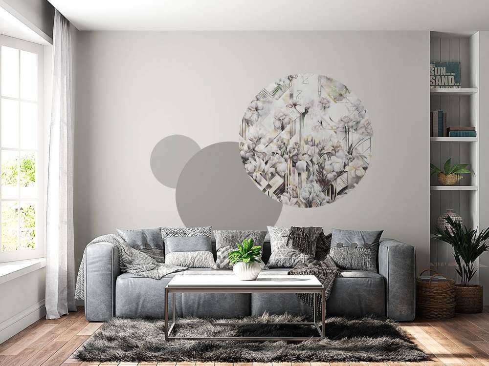 Huge Watercolor Irises Beige