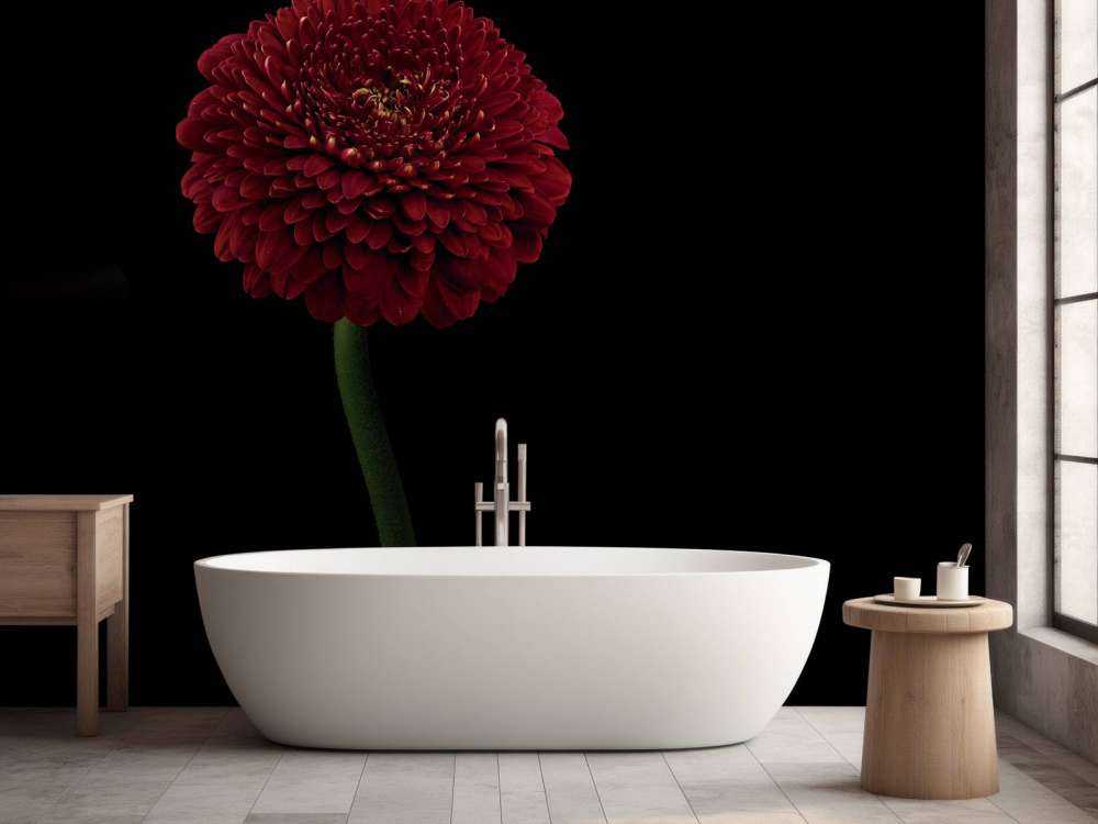 Red flower on stem