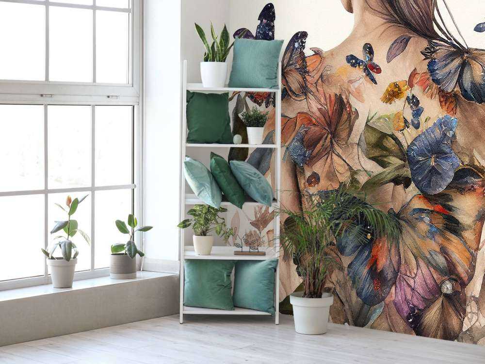 Watercolor Butterfly Woman Body #4