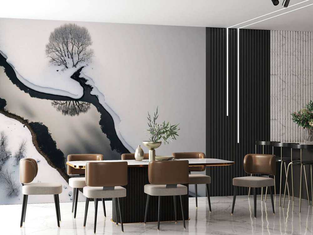 Minimalistisch sneeuw landschap