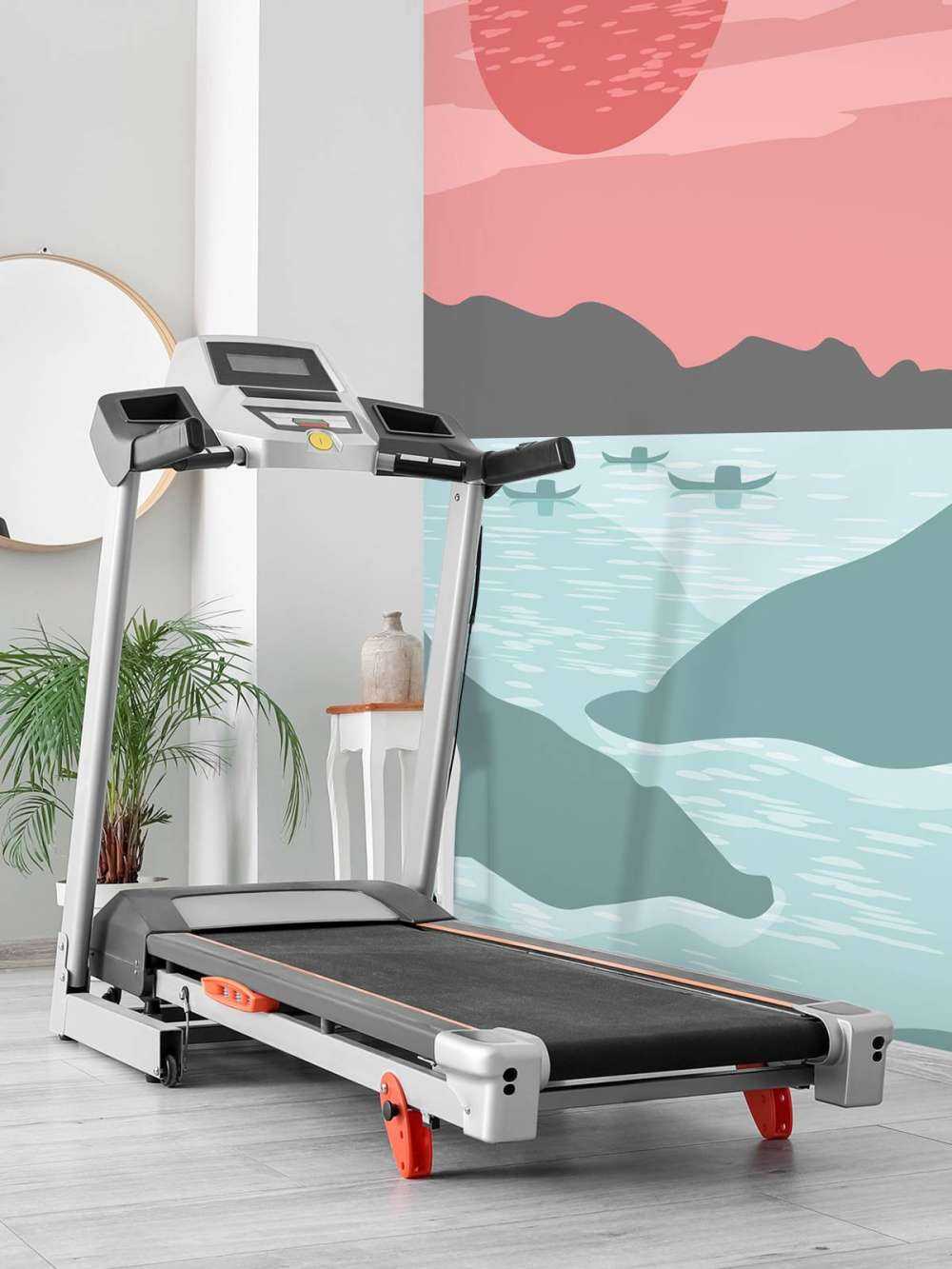 Illustratie van bergen en bootjes