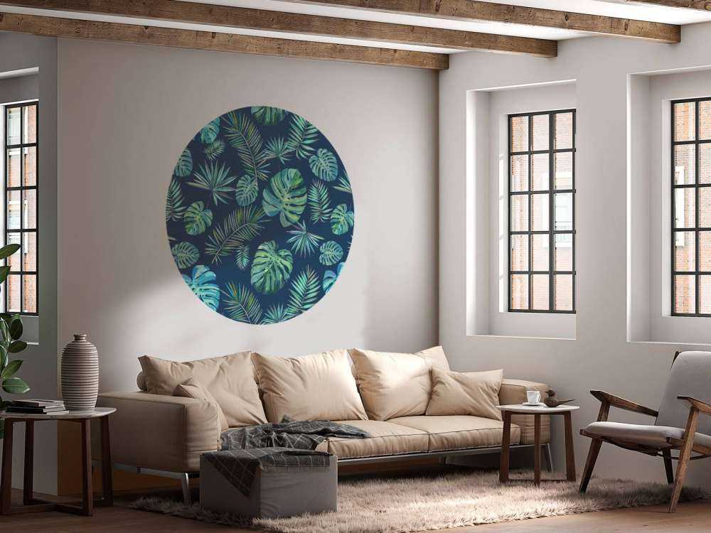 Palm leaves and monstera