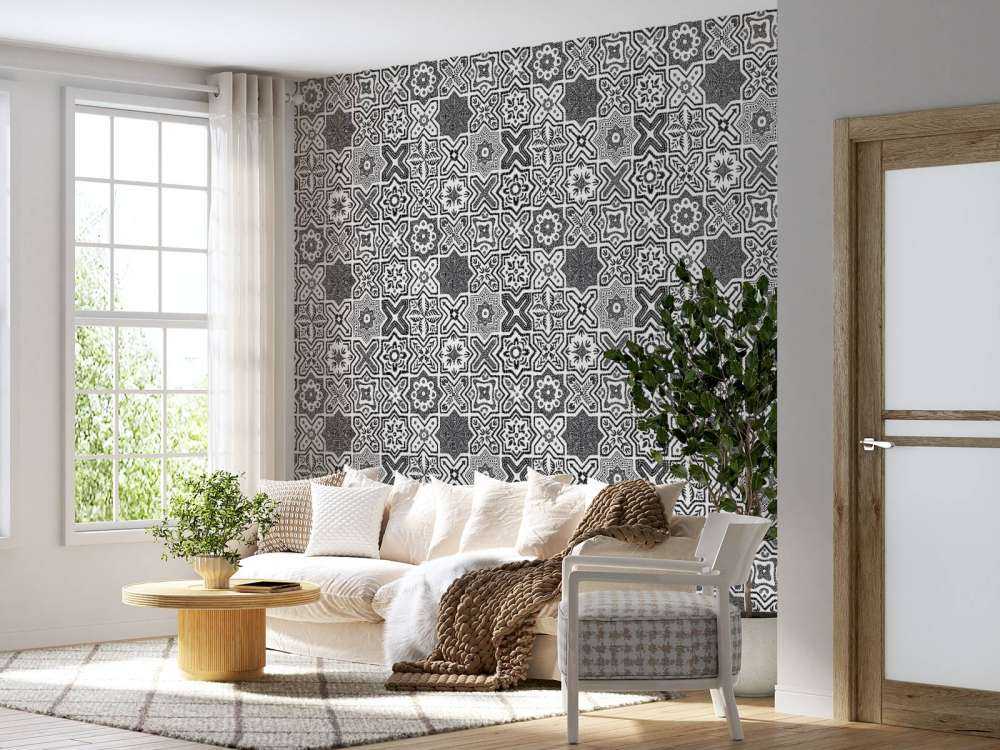 Zwart-wit abstracte vormen patroon