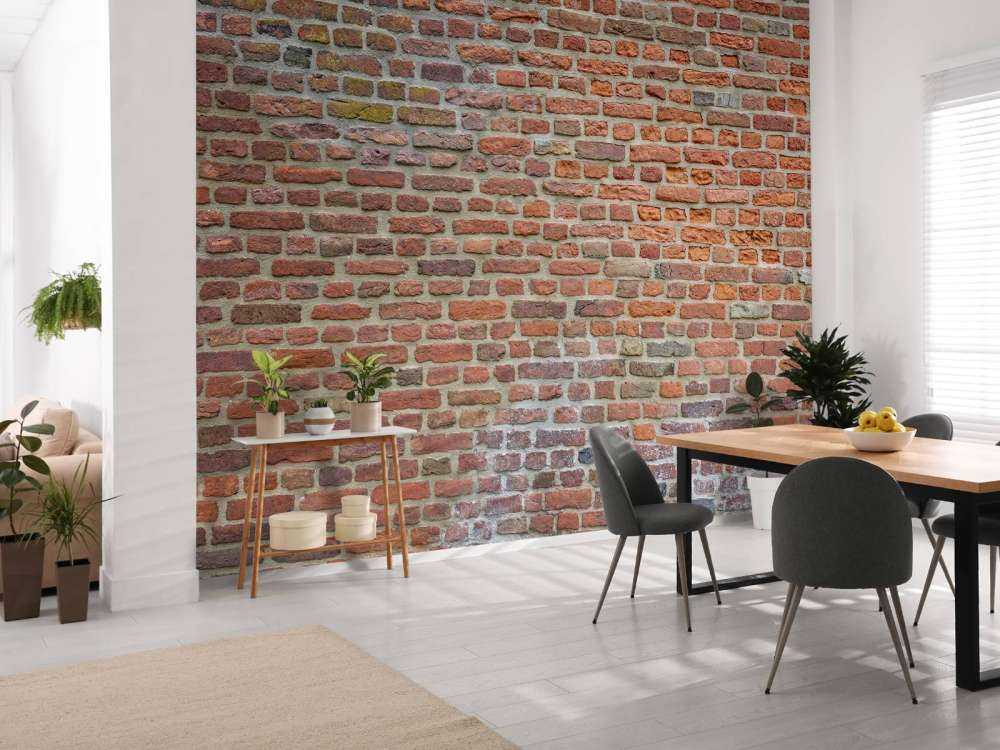 Wall with big and small bricks