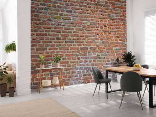 Wall with big and small bricks