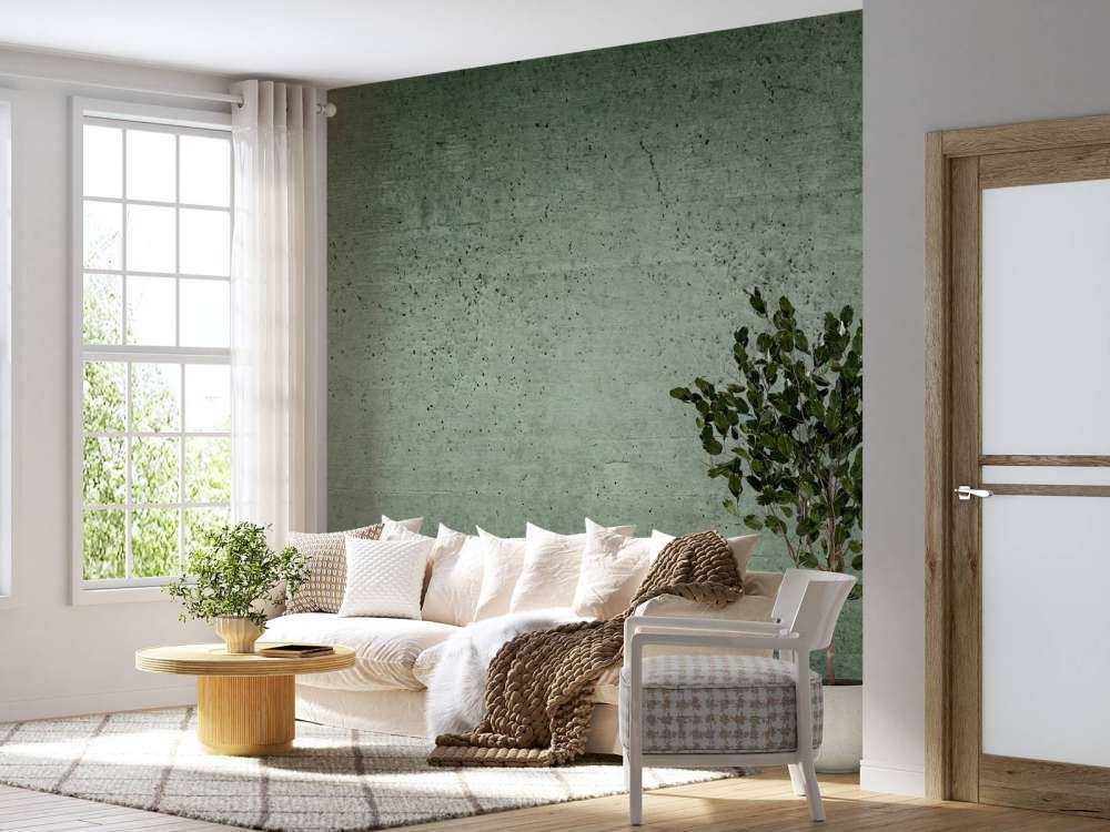 Groene betonnen muur