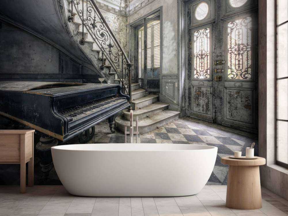 Piano in een verlaten ruimte