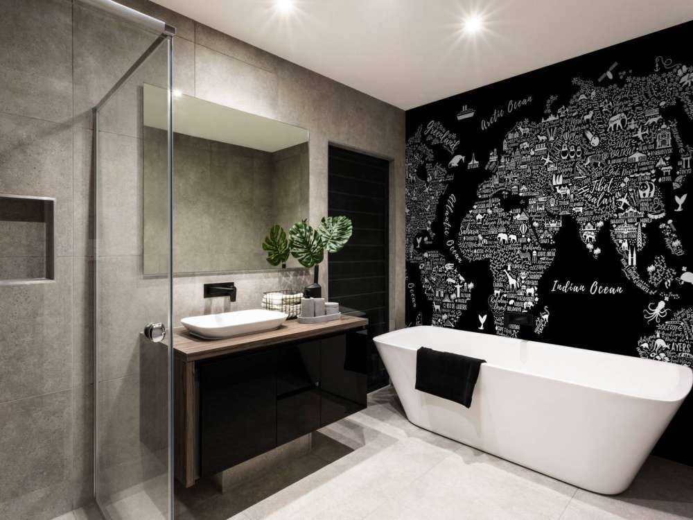 Zwart-wit wereldkaart