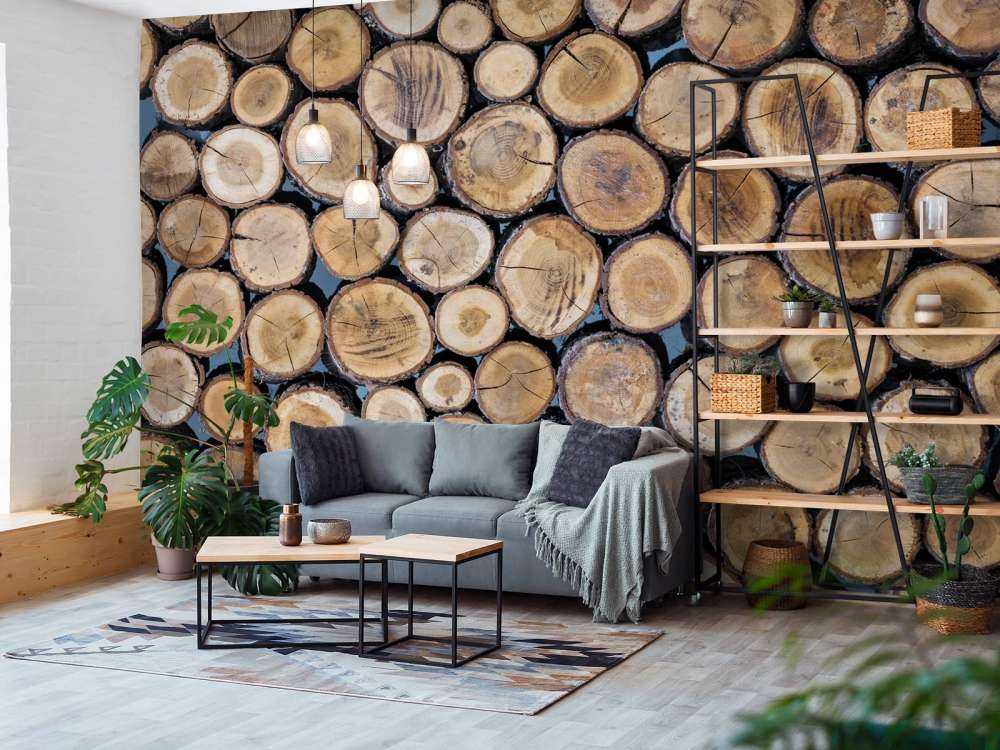 Stacked logs