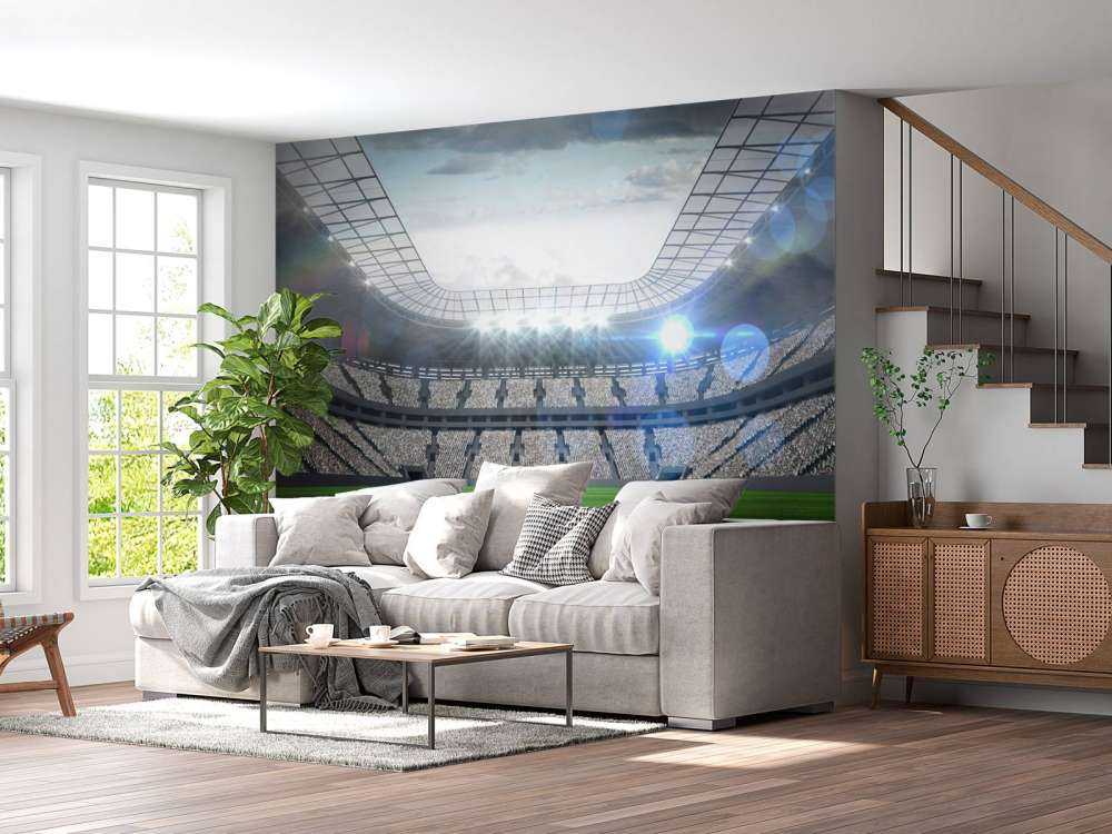 Stadium with an open roof