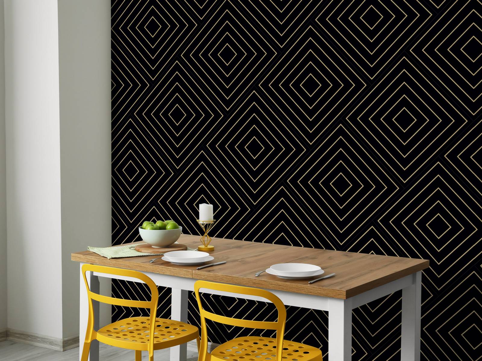 Chevron pattern, black