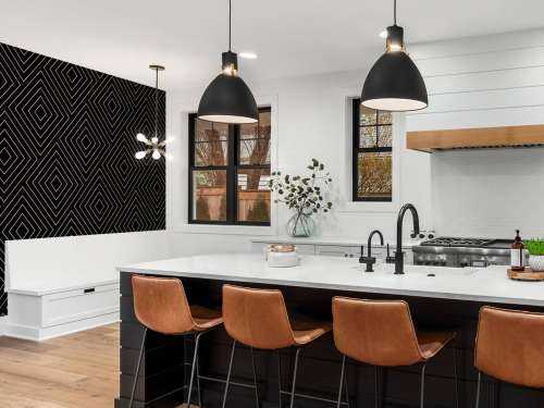 Chevron pattern, black