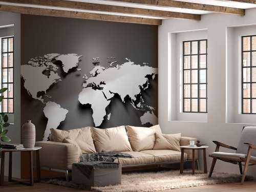 3D World map black