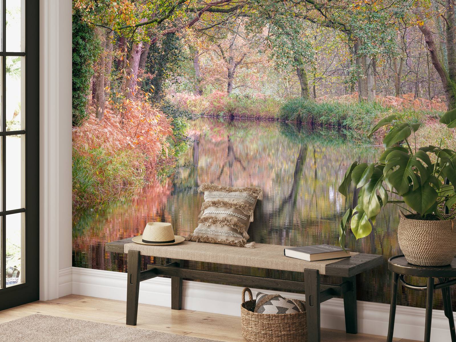 Covered colorful forest