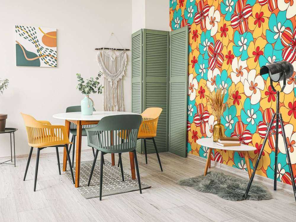 Colourful vintage flowers