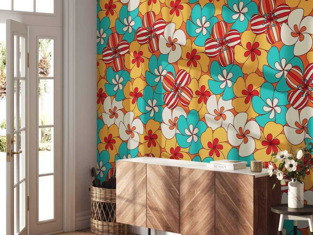 Colourful vintage flowers