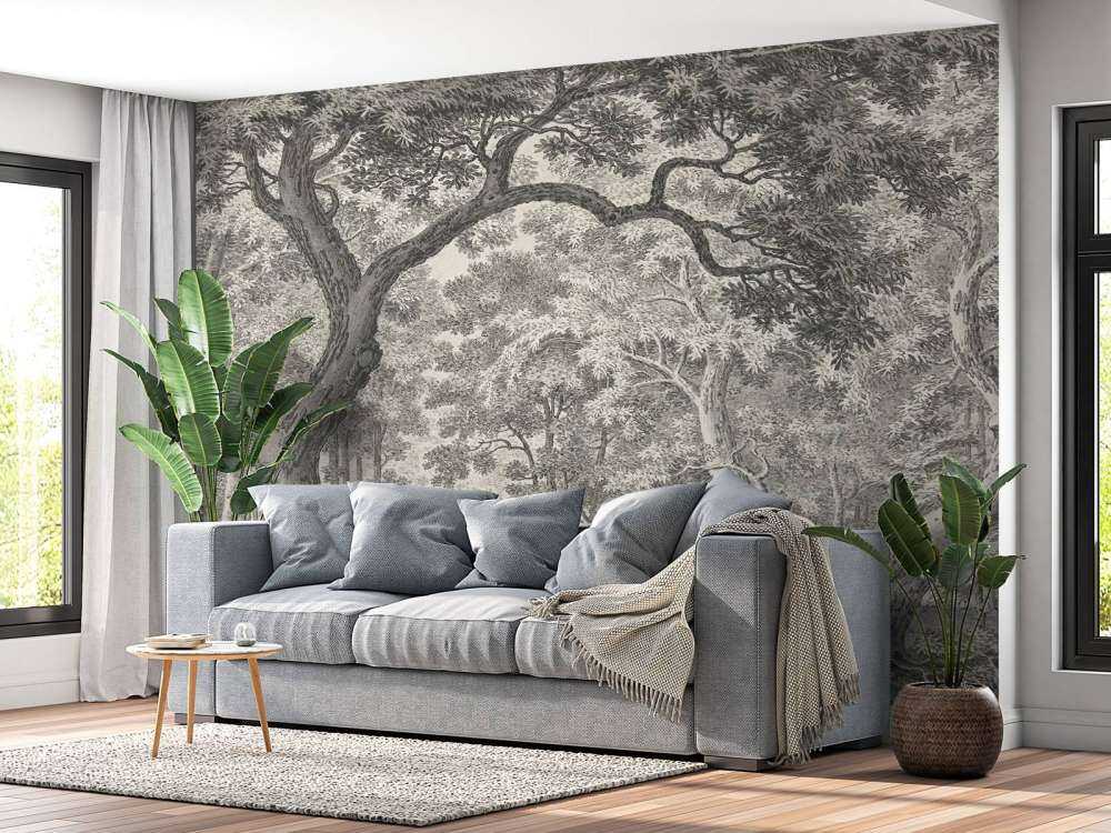 Forest view with two deer