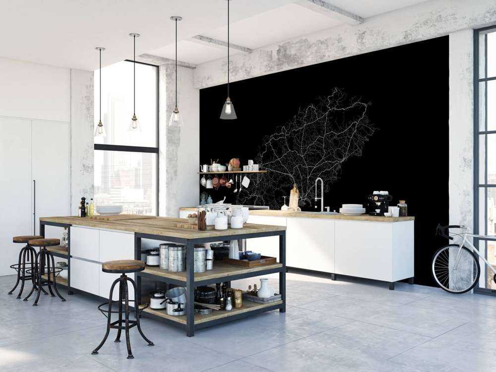 Plattegrond van Ibiza, zwart