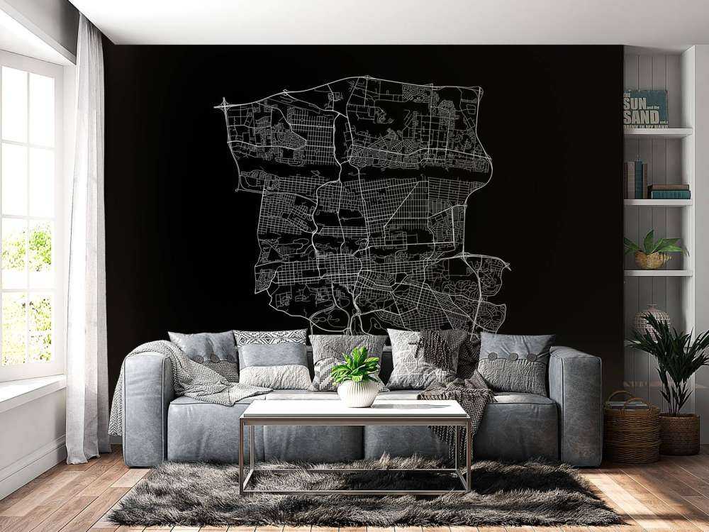 Plattegrond van Pretoria, zwart