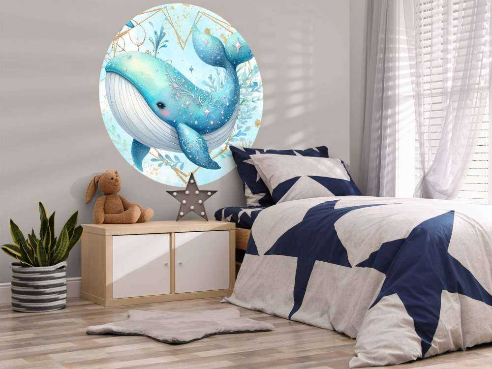 Magical whale in ocean dreams