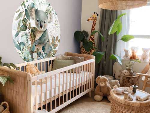 Cute koala in eucalyptus