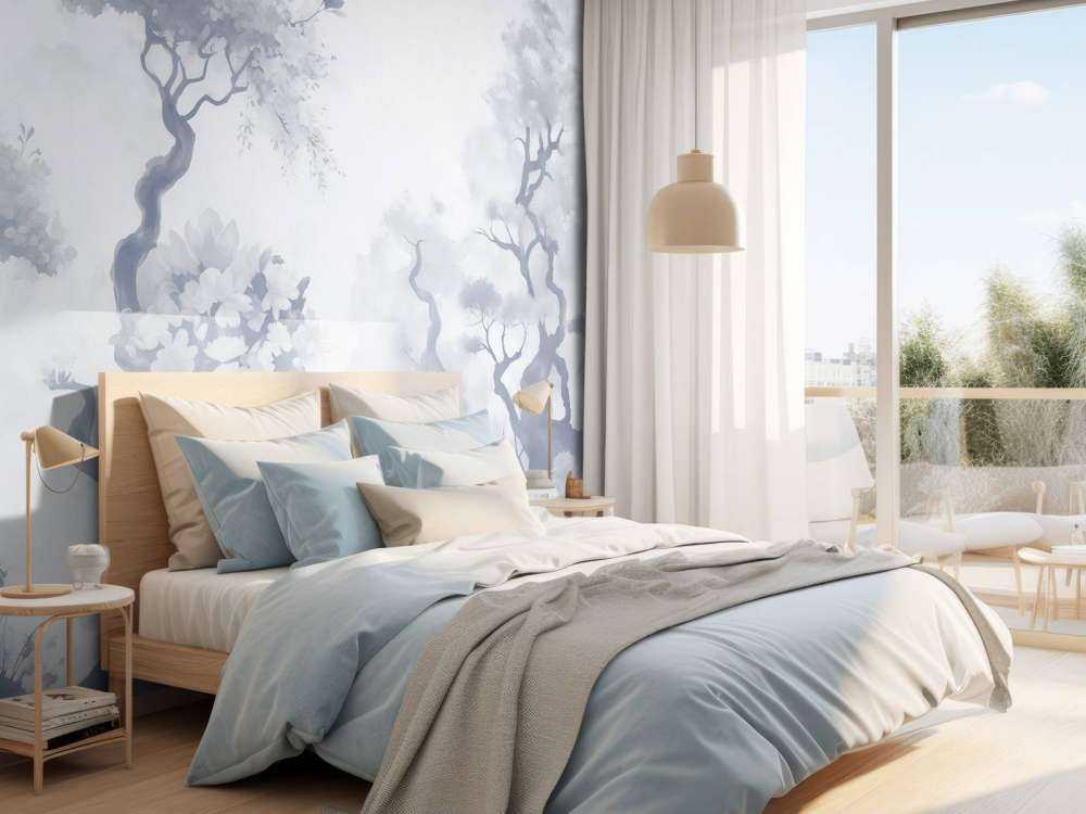 Blooming brown trees