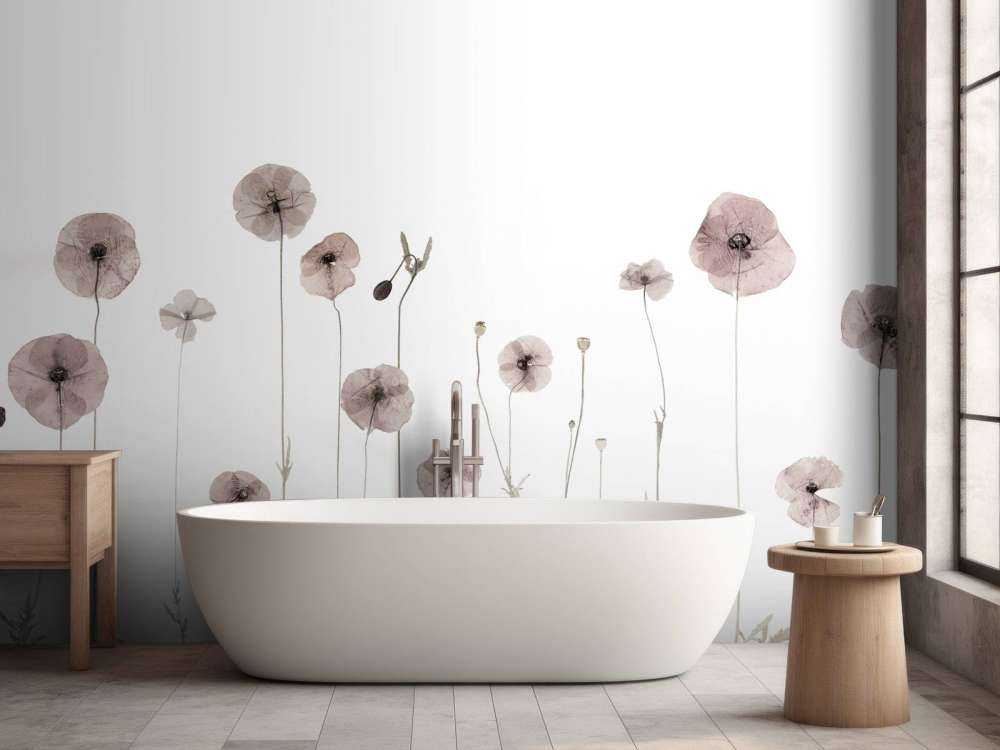 Poppy flower field vintage