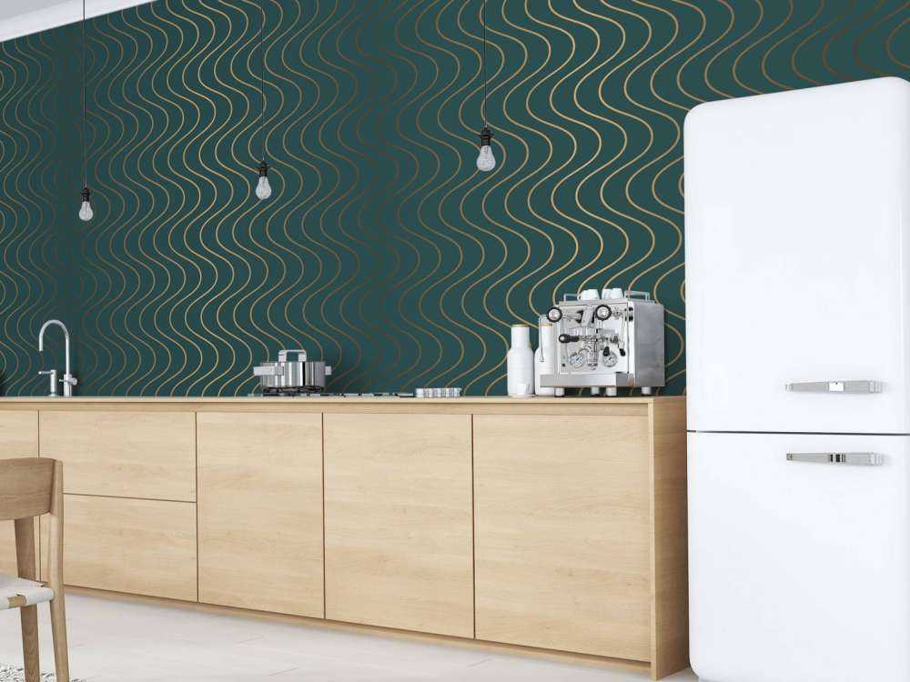 Wavy teal pattern
